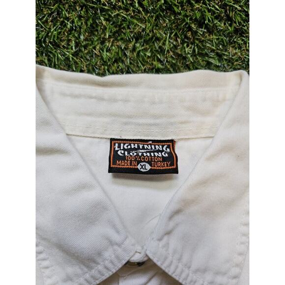 Vintage STURGIS MOTORCYCLE MENS XL SLEEVELESS BUTTON UP Canvas SHIRT VEST Eagle - Picture 6 of 8